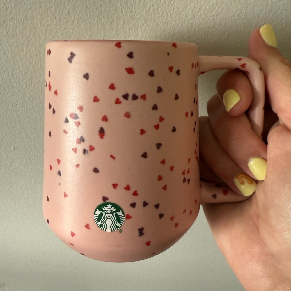 NEW Starbucks Valentine’s pink confetti heart mug 2020